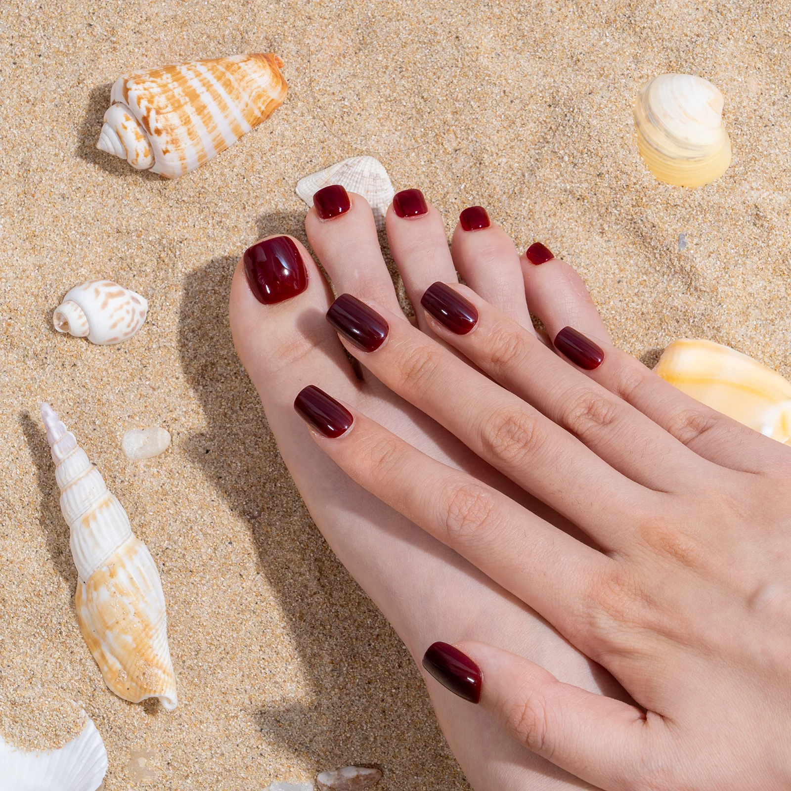 Burgundy Toe Nails - Image 5